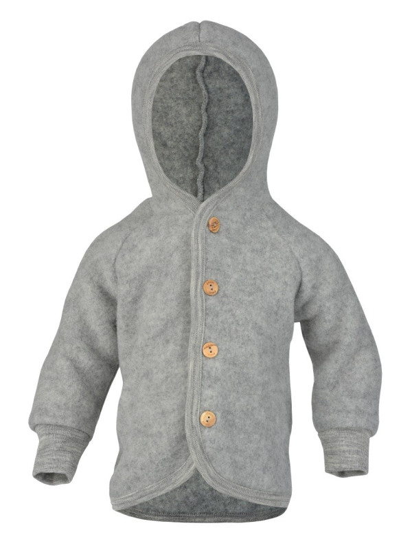 ENGEL - Bio Baby Fleece Jacke mit Kapuze, Wolle