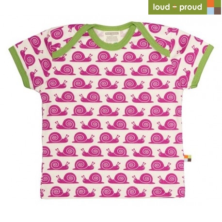 loud + proud - Bio Kinder T-Shirt mit Schnecken-Druck