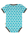 loud + proud - Bio Baby Body kurzarm mit Elefanten-Druck, hellblau