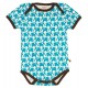 loud + proud - Bio Baby Body kurzarm mit Elefanten-Druck, hellblau