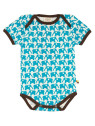 loud + proud - Bio Baby Body kurzarm mit Elefanten-Druck, hellblau