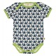 loud + proud - Bio Baby Body kurzarm mit Elefanten-Druck, marine