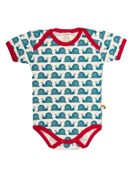 loud + proud - Bio Baby Body kurzarm mit Schnecken-Druck, blau