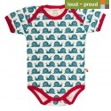 loud + proud - Bio Baby Body kurzarm mit Schnecken-Druck, blau