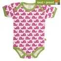 loud + proud - Bio Baby Body kurzarm mit Schnecken-Druck, fuchsia