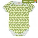 loud + proud - Bio Baby Body kurzarm mit Wal-Druck