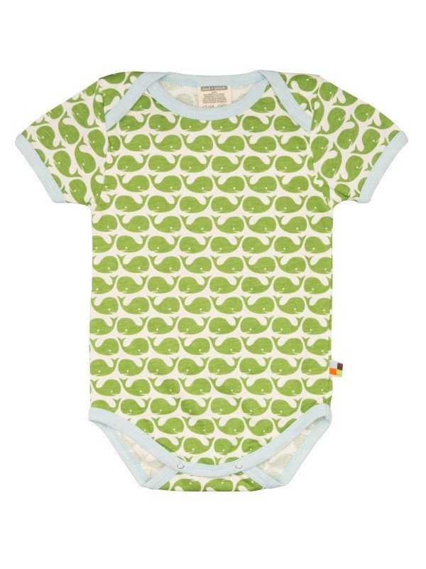 loud + proud - Bio Baby Body kurzarm mit Wal-Druck