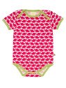 loud + proud - Bio Baby Body kurzarm mit Wal-Druck, rosenrot