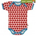 loud + proud - Bio Baby Body kurzarm mit Vogel-Druck, rot