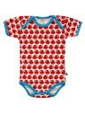loud + proud - Bio Baby Body kurzarm mit Vogel-Druck, rot
