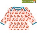loud + proud - Bio Kinder Langarmshirt mit Fuchs-Druck, orange