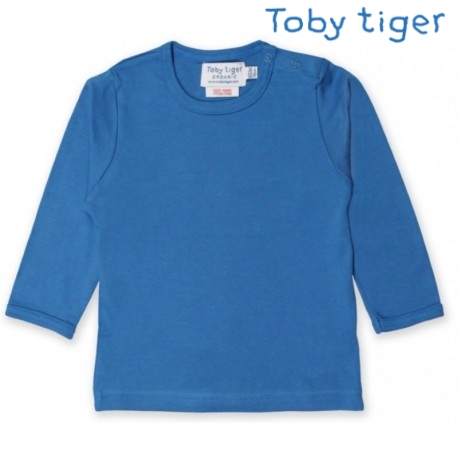 Toby tiger - Bio Baby Langarmshirt, blau