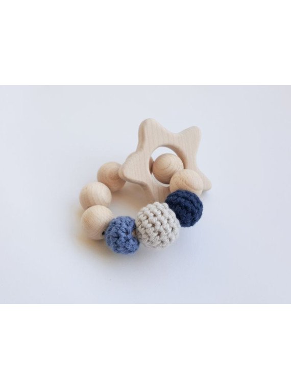 NoniKids Berlin - Bio Baby Greifling "Stern", blau