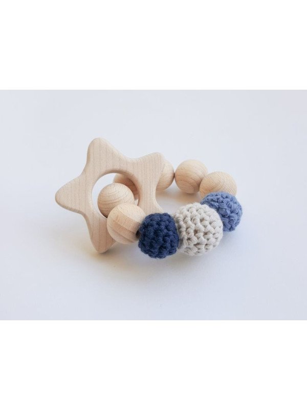 NoniKids Berlin - Bio Baby Greifling "Stern", blau