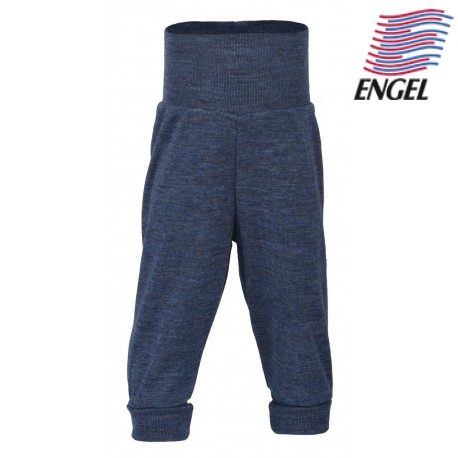 ENGEL - Bio Baby Hose mit Nabelbund, Wolle, blau