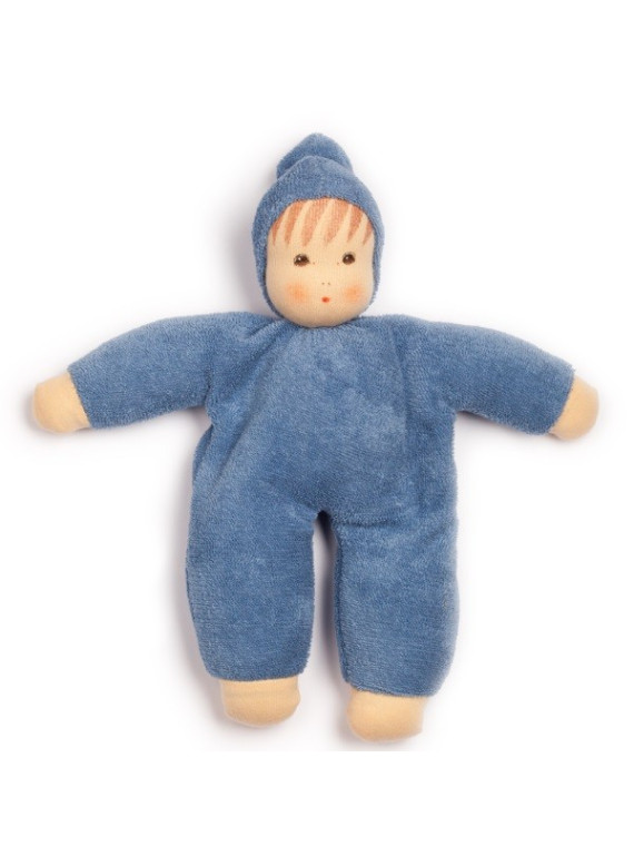 Nanchen Natur - Bio Baby Schmusepuppe 22cm, blau