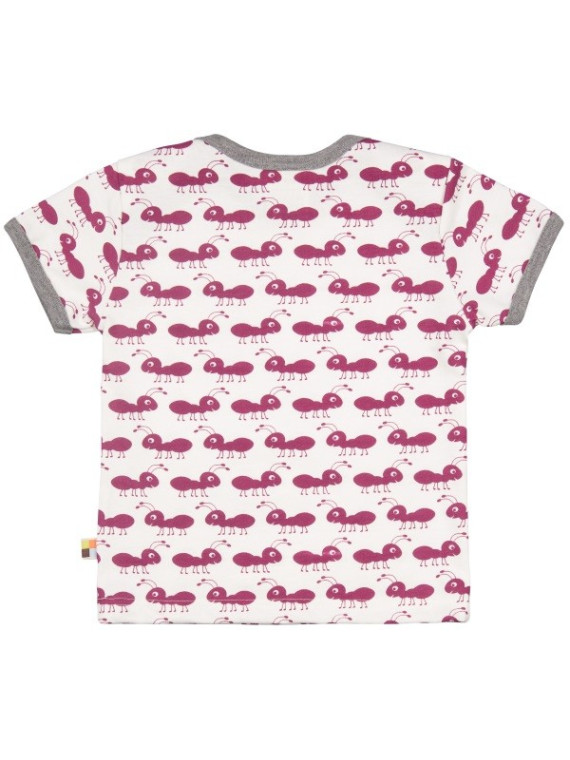 loud + proud - Bio Kinder T-Shirt mit Ameisen-Druck, orchidee