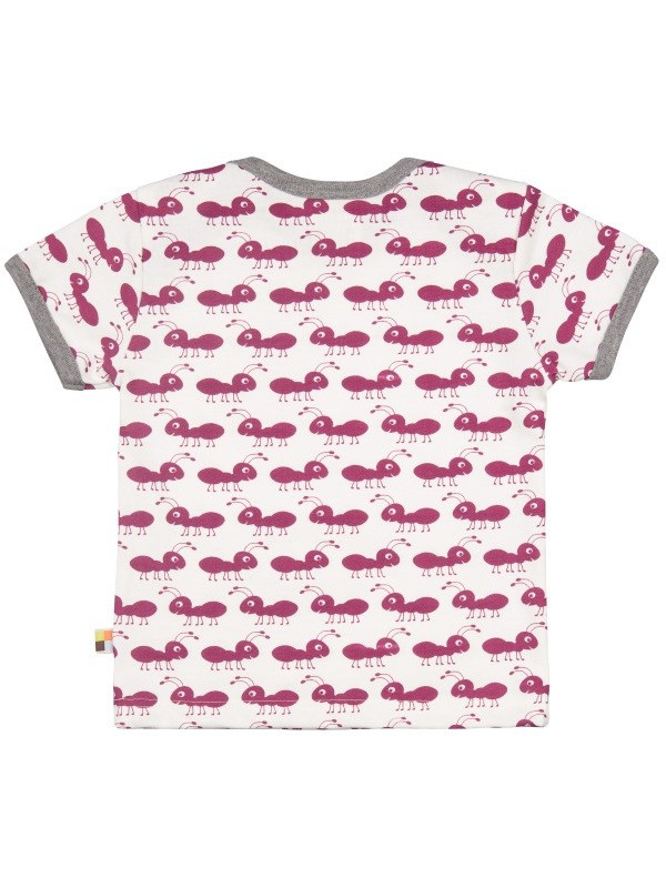 loud + proud - Bio Kinder T-Shirt mit Ameisen-Druck, orchidee