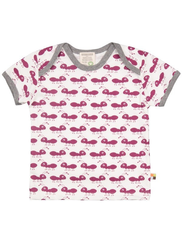 loud + proud - Bio Kinder T-Shirt mit Ameisen-Druck, orchidee