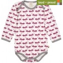 loud + proud - Bio Baby Body langarm mit Ameisen-Druck, orchidee