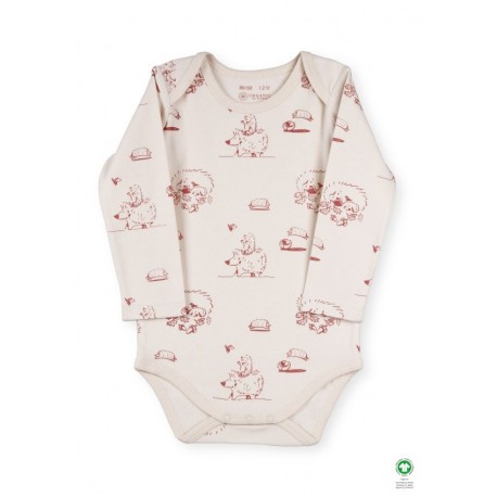 ORGANIC by Feldman - Bio Baby Body langarm mit Lebensfreude Igelkind-Motiv