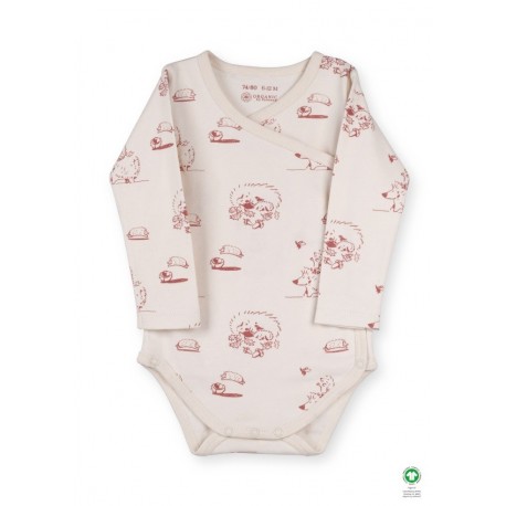 ORGANIC by Feldman - Bio Baby Wickelbody langarm mit Lebensfreude Igelkind-Motiv