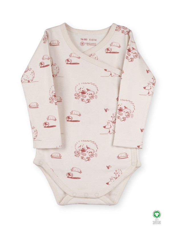 ORGANIC by Feldman - Bio Baby Wickelbody langarm mit Lebensfreude Igelkind-Motiv