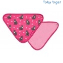 Toby tiger - Bio Baby Tuch mit Katzen-Allover und Fleece-Rückseite
