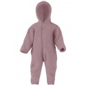 ENGEL - Bio Baby Fleece Overall mit Kapuze, Wolle, rosenholz