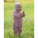 ENGEL - Bio Baby Fleece Overall mit Kapuze, Wolle, rosenrot