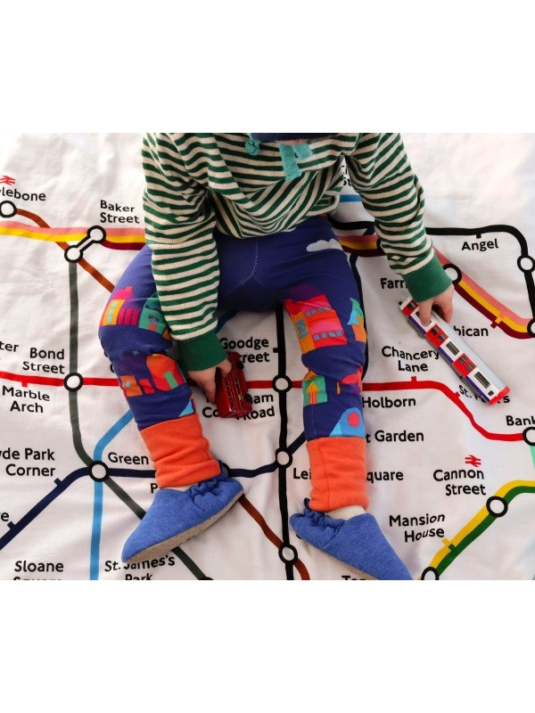 merle kids - Bio Kinder Leggings mit Nachtstadt-Motiv