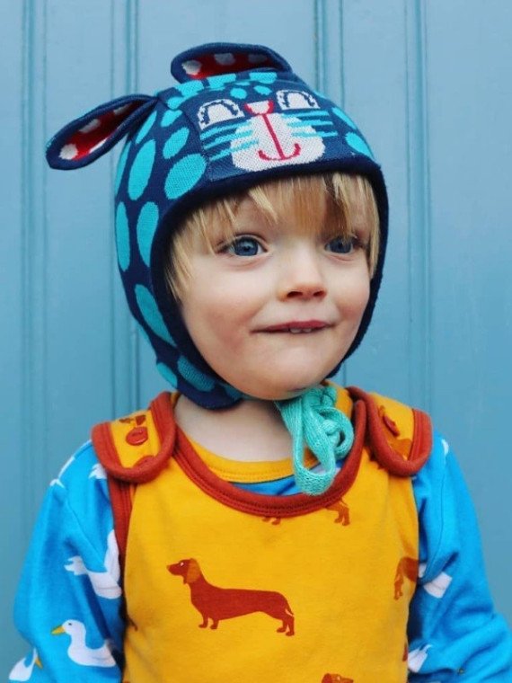 merle kids - Bio Baby Strickmütze Hasenkatze