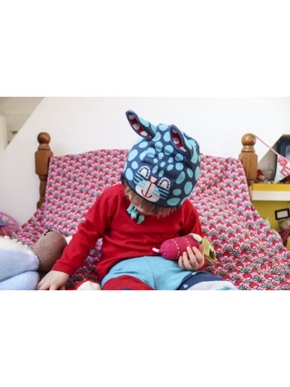merle kids - Bio Baby Strickmütze Hasenkatze