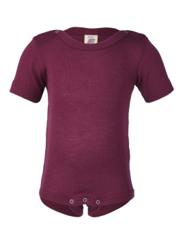 ENGEL - Bio Baby Body langarm, Wolle/Seide, orchidee