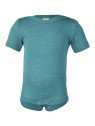 ENGEL - Bio Baby Body kurzarm, Wolle/Seide, eisvogel