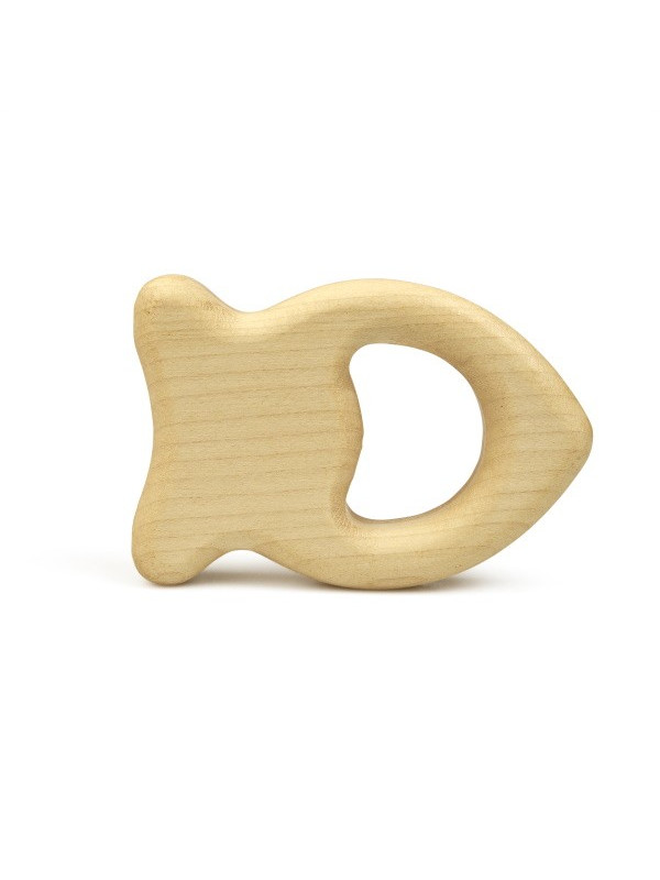 Grünspecht Naturprodukte - Baby Holz Edelsteinrassel Fisch