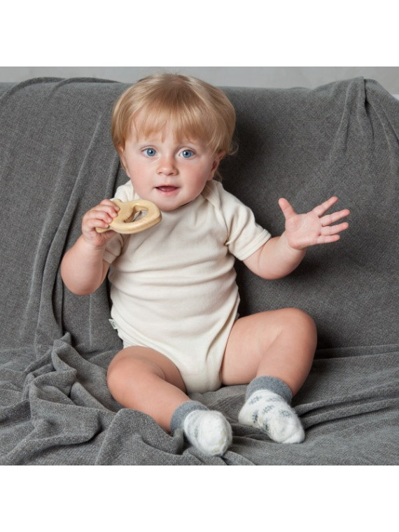 Grünspecht Naturprodukte - Baby Holz Edelsteinrassel Fisch