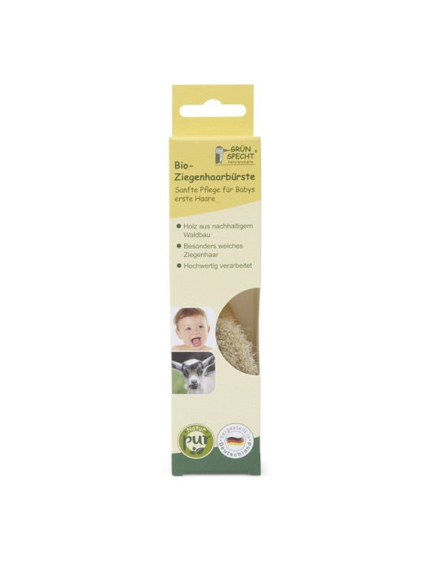 Grünspecht Naturprodukte - Bio Baby Ziegenhaarbürste