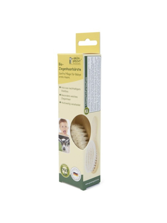 Grünspecht Naturprodukte - Bio Baby Ziegenhaarbürste