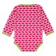 loud + proud - Bio Baby Body langarm mit Wal-Druck, rosenrot