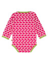 loud + proud - Bio Baby Body langarm mit Wal-Druck, rosenrot