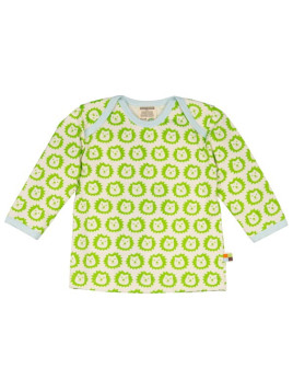 loud + proud - Bio Baby Langarmshirt mit Löwen-Druck, limette