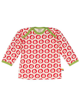 loud + proud - Bio Baby Langarmshirt mit Löwen-Druck, rot