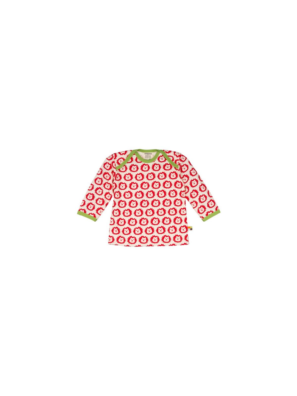 loud + proud - Bio Baby Langarmshirt mit Löwen-Druck, rot