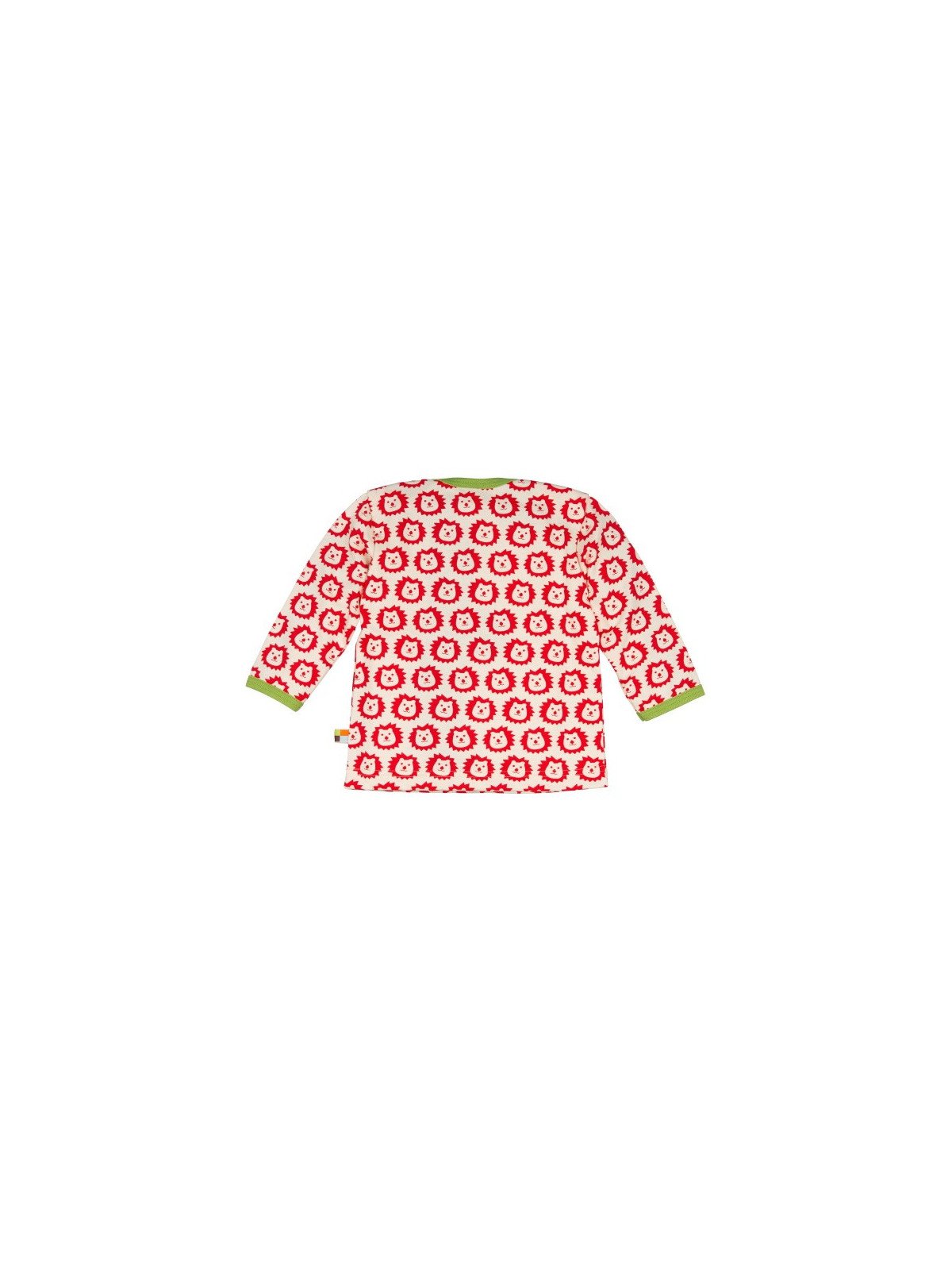 loud + proud - Bio Baby Langarmshirt mit Löwen-Druck, rot
