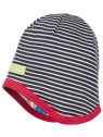 loud + proud - Bio Kinder Wende Mütze mit Streifen und Igel-Druck, navy
