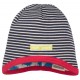 loud + proud - Bio Kinder Wende Mütze mit Streifen und Igel-Druck, navy