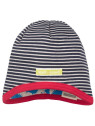 loud + proud - Bio Kinder Wende Mütze mit Streifen und Igel-Druck, navy