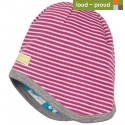 loud + proud - Bio Kinder Wende Mütze mit Streifen und Vogel-Druck, orchidee