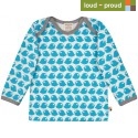 loud + proud - Bio Kinder Langarmshirt mit Vogel-Druck, petrol